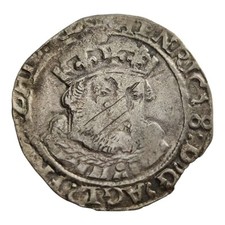 1547-1551 England Henry VIII Groat Posthumous Issue Hammered English Silver 1F picture