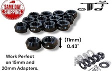 20Pc Black M12x1.5 Acorn Open End Lug Nut 3/4