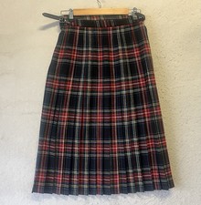 Vtg Murray Brothers Scotland Plaid Wool Midi Skirt Red Yellow Black Size 14 picture