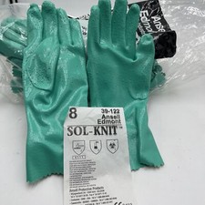 72 Pair Ansell 39-122 Sol-Knit Nitrile Chemical Resistant Work Gloves Size 8 picture