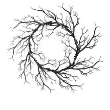 Halloween Black Fall Wreath Branch Ghost Festival Decoration without light picture