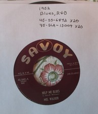 1952 R&B Mel Walker Help Me Blues/ Heartache Here I Come Savoy 849 VG+ picture