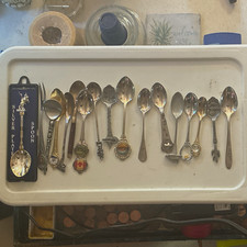 Souvenir Spoon Vintage Silver Tone Metal Travel Souvenir Spoons Lot picture