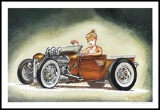 Keith Weesner KANDY KRATE SIGNED Print hot rod ford roadster 1928 1929 - Rare picture