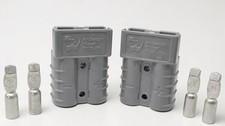 Genuine Anderson SB50 Connector 50A Gray 2 Housings 4 Contacts 6,8 or 10/12 AWG picture