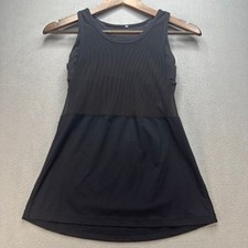 Lululemon Sculpt Tank Top 2-in-1 Built-in Bra Athletic Size 4 Black Mesh Overlay picture