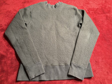 LEMAIRE Sweater Mens S Dark Green Wool Blend Ribbed Knit Chunky Feel Stretch picture