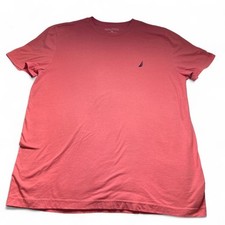 Nautica Mens XXL T-Shirt Short Sleeve Coral Pink Heathered J-Class Logo Tee picture