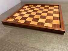 Premium Handcrafted Mahogany & beech Chessboard - Raised Border. 55mm squares picture