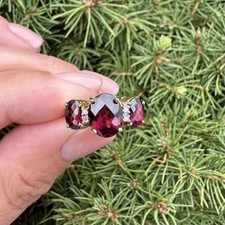 3.00 Ct Oval Cut Natural Ruby Diamond & Wedding Ring 14K Yellow Gold picture