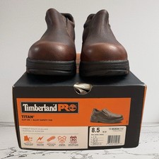Timberland PRO Men's Titan Slip-On Alloy Safety Toe Work Boots - Brown, 8.5 picture