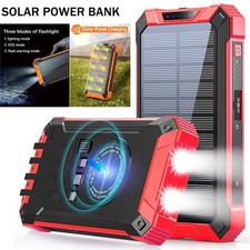 50000mAh Solar Power Bank with 4 Cables with LED Flashlight for iPhone 17/16 picture