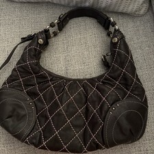 Juicy Couture Vintage Hobo Bag Quilted Butter Soft Brown Lamb Leather Y2K Boho picture
