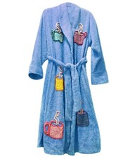 Unisex Tyler Durden Terry Robe Sky Blue Fight Club Embroidery Mug Coat picture