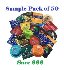 50 Trojan, Lifestyles, Crown, Trustex, Atlas, Rugby & More Condoms SAMPLE PACK picture