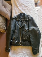 Wilsons Black Leather Moto Biker Jacket Men’s Size 44 Fits XL Broken In picture