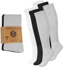 6-12 Pairs Men's Diabetic Over The Calf Socks- Knee High Cotton Socks picture