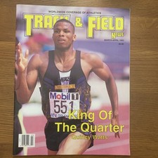 Vintage Track & Field News from March-April 1993 Quincy Watts 400m KIng picture