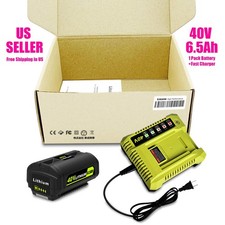 NEW 40V 6.5Ah Battery & Rapid Charger for Ryobi 40 Volt Lithium OP4050 OP4060 picture