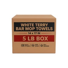 White Terry Bar Mop Towels 14x17 100% Cotton Absorbent Kitchen Rags - 5 LB Box picture