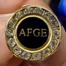 Vtg AFGE Union Black Enamel Pin Lapel American Federation Government Employees picture