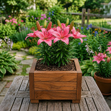 Asiatic Lily Pink Lilium Flower Bulbs Pack of 2 Imported Hybrid Garden Planting picture