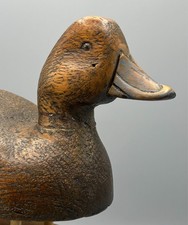 RARE MONTREAL QUEBEC BLUEBILL DRAKE VINTAGE DUCK DECOY BY EARL WILDE (1921-1986) picture