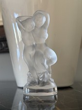 Vintage Lalique Frosted Crystal Glass Le Faune Dancing Nude Pan Diana Signed  picture