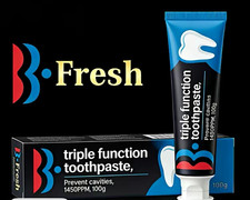 B•Fresh Triple Function Fluoride Toothpaste Mint Prevent Cavities 1450PPM 100g picture