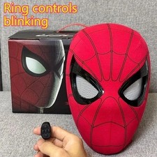 NEW Spider-Man Mask Moving Eyes Cosplay Prop Remote Control Ring Blink Eyes US picture