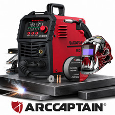 ARCCAPTAIN 165A MIG Welder 4 in 1 Large LED Display /w Welding Helmet 110V/220V picture