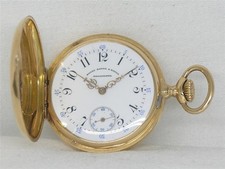 VINTAGE 35MM 18K LADY PATEK PHILIPPE HUNTER'S CASE POCKET WATCH, SERVICED picture