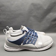 Brunswick Avalanche Bowling Shoes Mens 10 Gray Blue Slide Sole Lace Up Sneakers picture