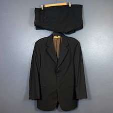 Donna Karan 40us men’s black 100% wool suit jacket blazer w pants made in Italy picture