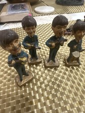 Rare Vintage The Beatles Vintage Collectible Metal Hand Made Figurines Set of 4 picture