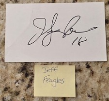 1990's Era Philadelphia Eagles Jeff Feagles Signed Autographed Index Card NFL picture