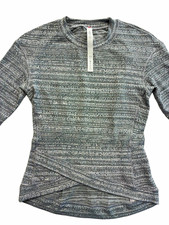 Lululemon Close to Crossing Long Sleeve Shirt Size 4 Heathered Gray (LW3DZ9S) picture