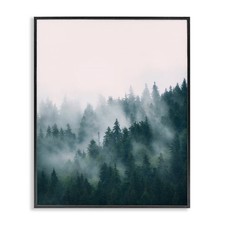 Stupell Industries Misty Forest Trees Framed Giclee Art Black 24