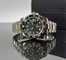Custom 40mm “Root Beer” GMT Style Mod Watch Two Tone Rose Gold NH34 Automatic picture