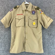Official Boy Scouts of America BSA Short Sleeve Uniform Shirt Youth Large Alamo picture