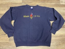 Vintage Atlanta 1996 Sweatshirt Mens Medium Blue Olympic Games Champion USA picture