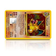 4 Pack Pokemon Charizard Card Skin TCG Anime Gaming Credit Debit ATM Decal Stick picture