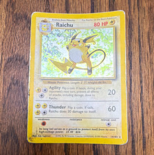Wizards of the Coast Raichu 14/102 Base Set Holo Rare 80 HP English 1999 picture