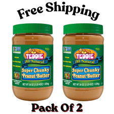 (2 pack) Teddie All Natural Super Chunky Peanut Butter, 36 oz picture