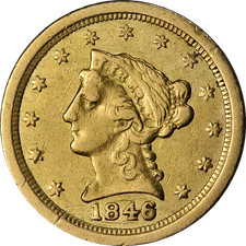 1846-O Liberty Gold $2.50 Nice VF Decent Eye Appeal Nice Strike picture
