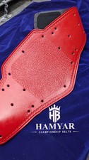 Classic World Heavyweight Style Championship Belt Replacement Red Leather Strap picture