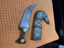 Vintage Yemeni Jambiya Dagger - Handcrafted Filigree & Leather Scabbard picture