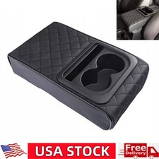 Car Armrest Cushion Multifunctional Armrest Cushion with Cup Holder Phone Holder picture