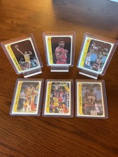 1986-87 Fleer Basketball Sticker Lot of 6 HOF Stars (#'s 1, 5, 6, 7, 9, 10) picture