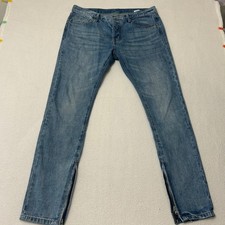 mnml Men's M1 Denim Ankle Zipper Slim Fit Jeans Size 36 Light Blue Cotton picture
